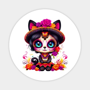 Dia de los Muertos Cat #8 Magnet